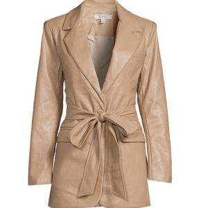 LBLC the Label Belted Bardot Jacket in Taupe NWT